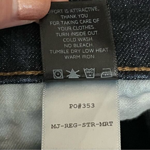 DSTLD Men's Slim Straight Jeans Size 34 Dark Wash Rigid Denim - Picture 9 of 10